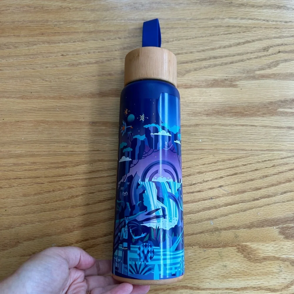 2022 Disney Parks Pandora World Of Avatar‎ Water Bottle Tumbler Faux Bamboo